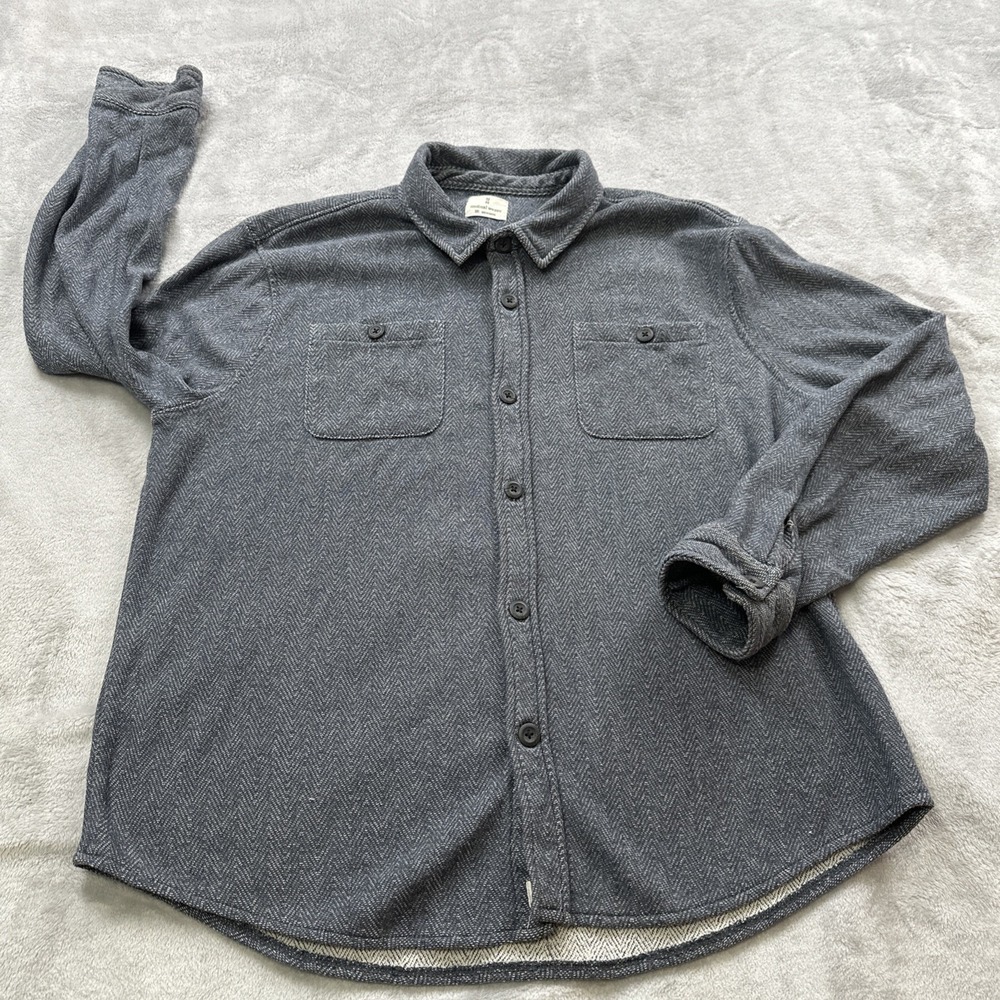 Mutual Weave Men's Flannel Shirt XXL Gray Plaid Long Sleeve Button-Up Casual Top
